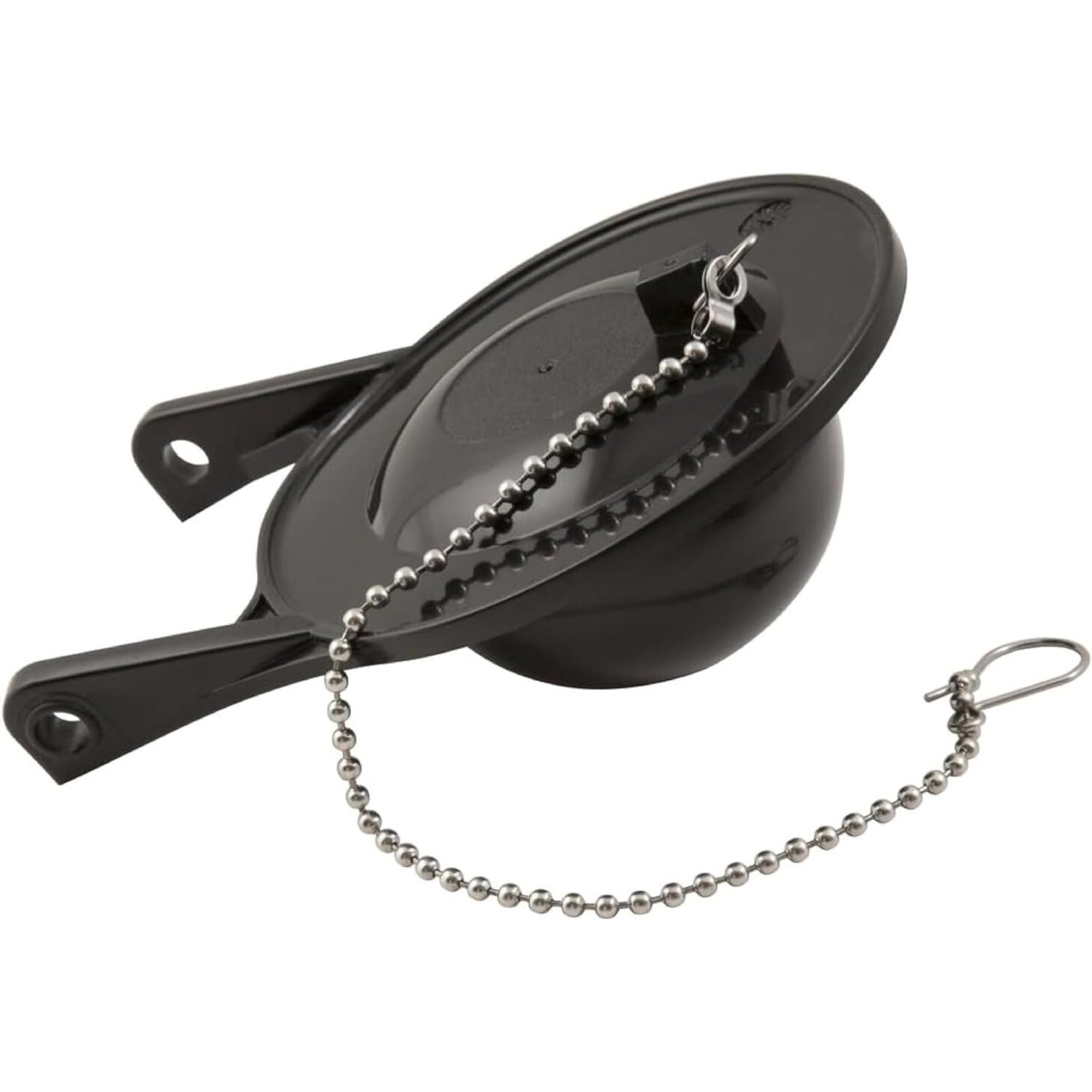PlumbCraft 7543300  Universal 3" Replacement Toilet Flapper with Stainless Steel Chain - Black