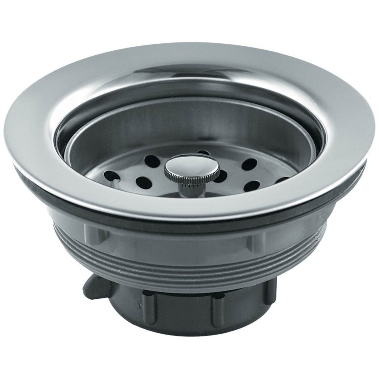 PlumbCraft 7636200T  Plastic 3-1/2" Diameter Sink Strainer Basket Assembly with Stainless Basket