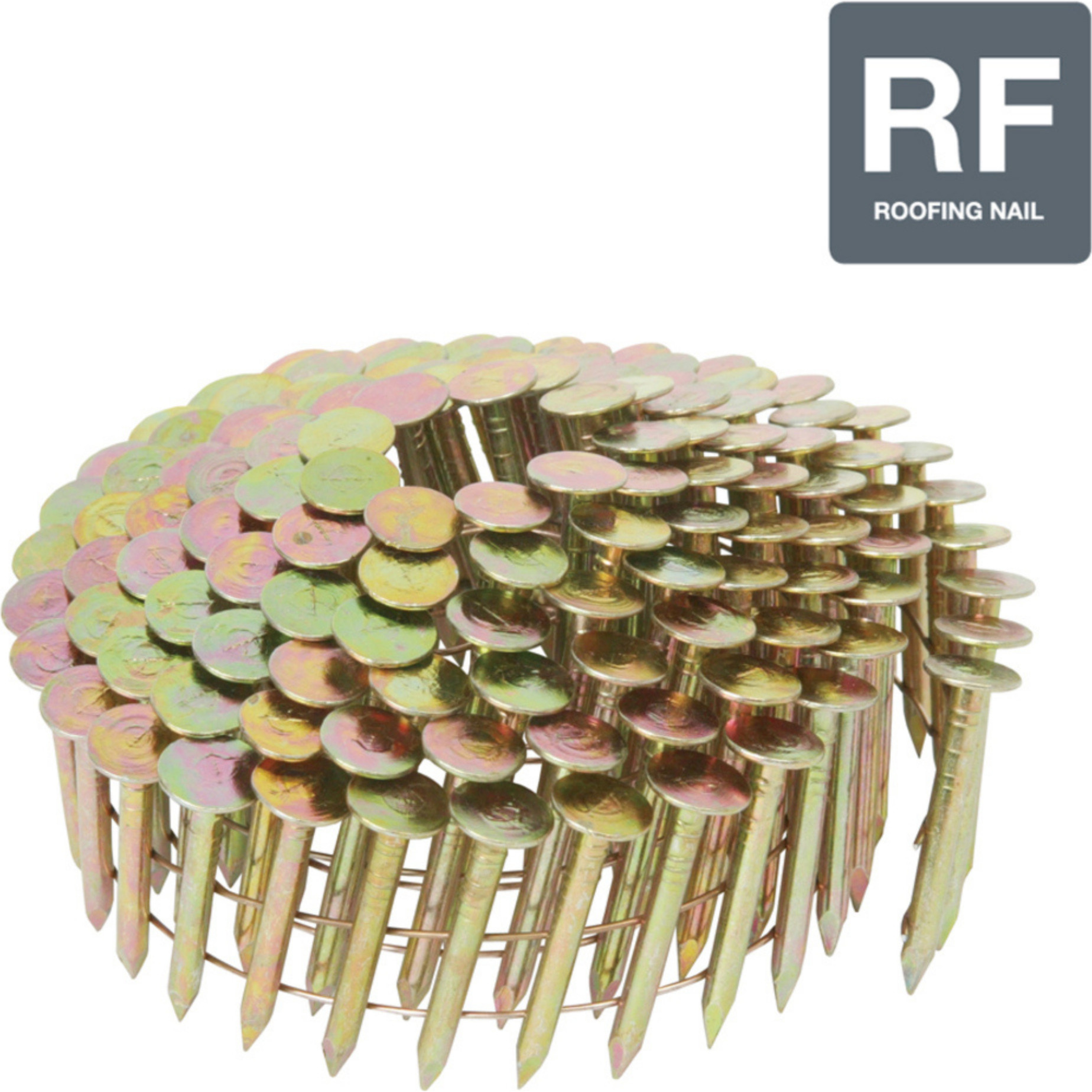 Metabo HPT 12100HPT  1" x 0.120"  Smooth Shank Full Round Head Electro Galvanized Wire Coil 16° Roofing Nails - 7200 per Box