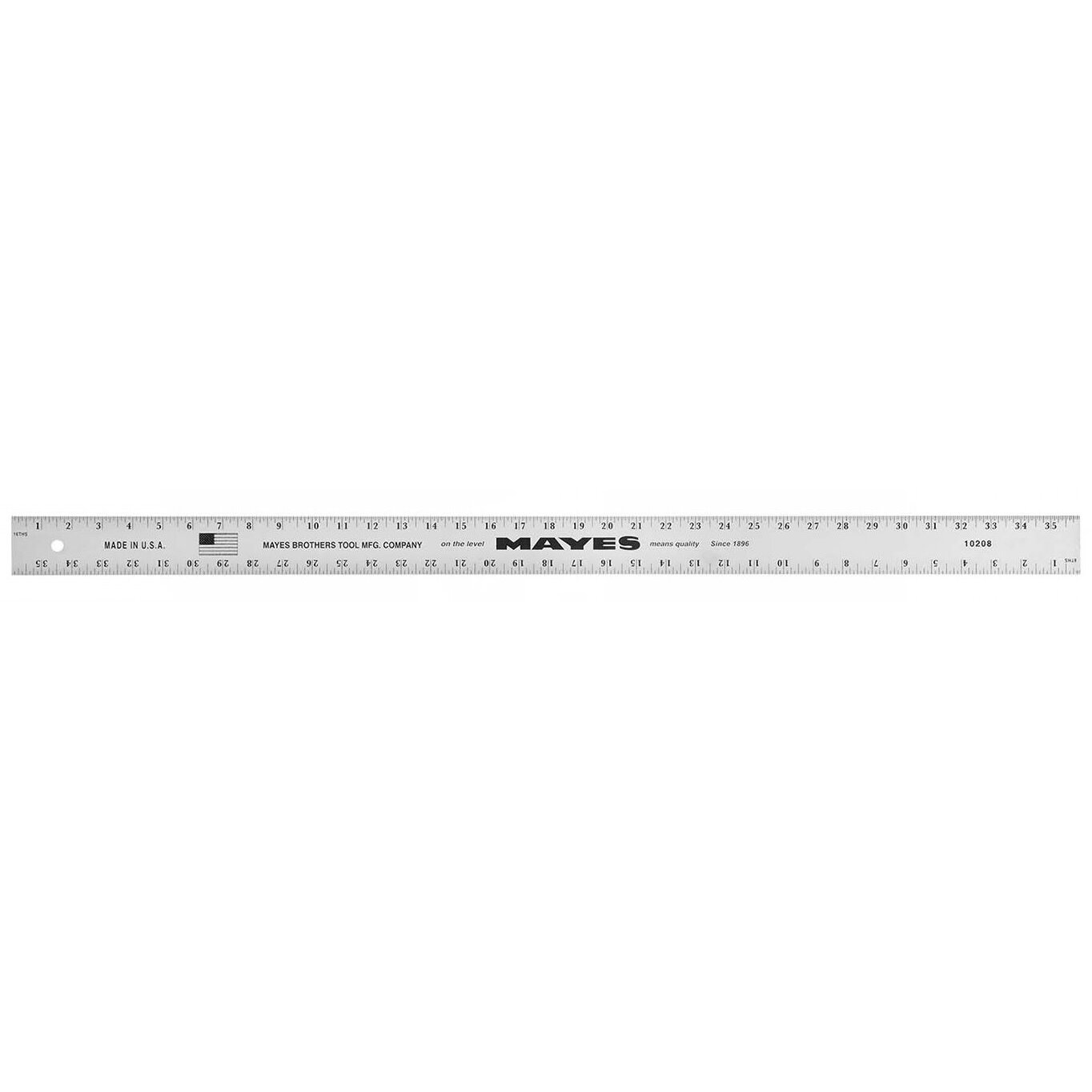 Mayes 10208  36 Inch x 2 Inch Straight Edge Aluminum Ruler