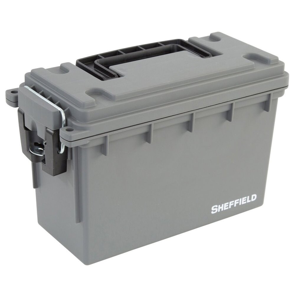 Sheffield 12628  Water Resistant Plastic Field Box (Ammo Can) - Gray