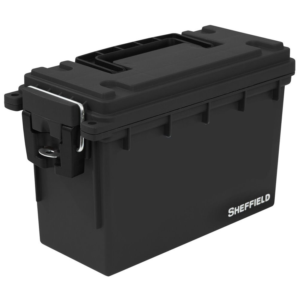 Sheffield 12629  Water Resistant Plastic Field Box (Ammo Can) - Black