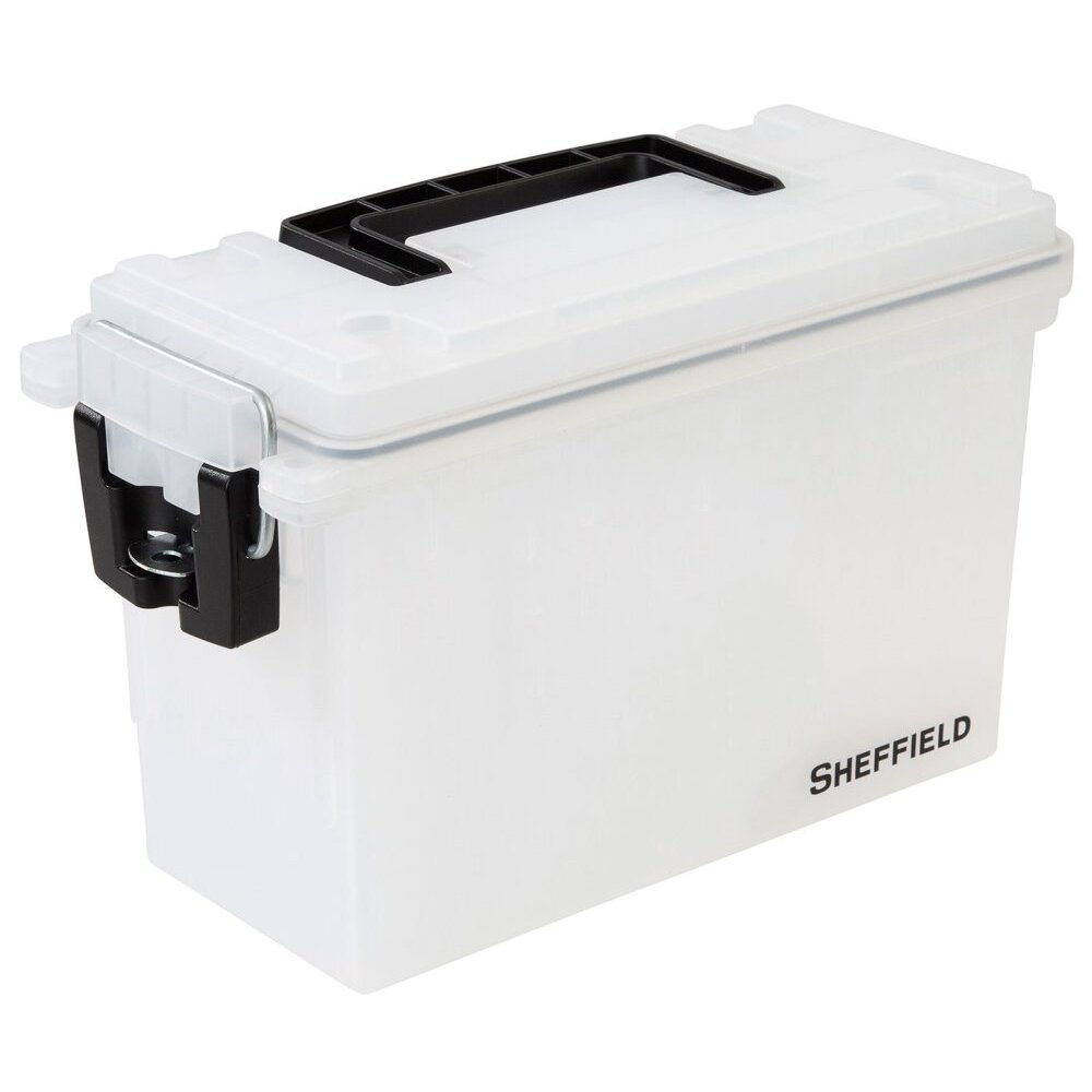 Sheffield 12635  Water Resistant Plastic Field Box (Ammo Can) - Clear (Frost)