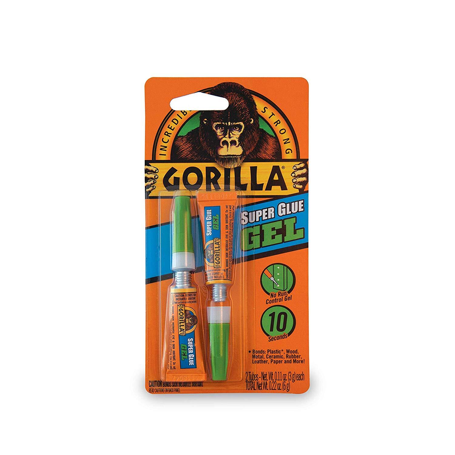 Gorilla Glue 78200-02 Gorilla Super Glue Gel - Two 3 Gram Tubes Gorilla Glue 78200-02 Gorilla Super Glue Gel - Two 3 Gram Tubes