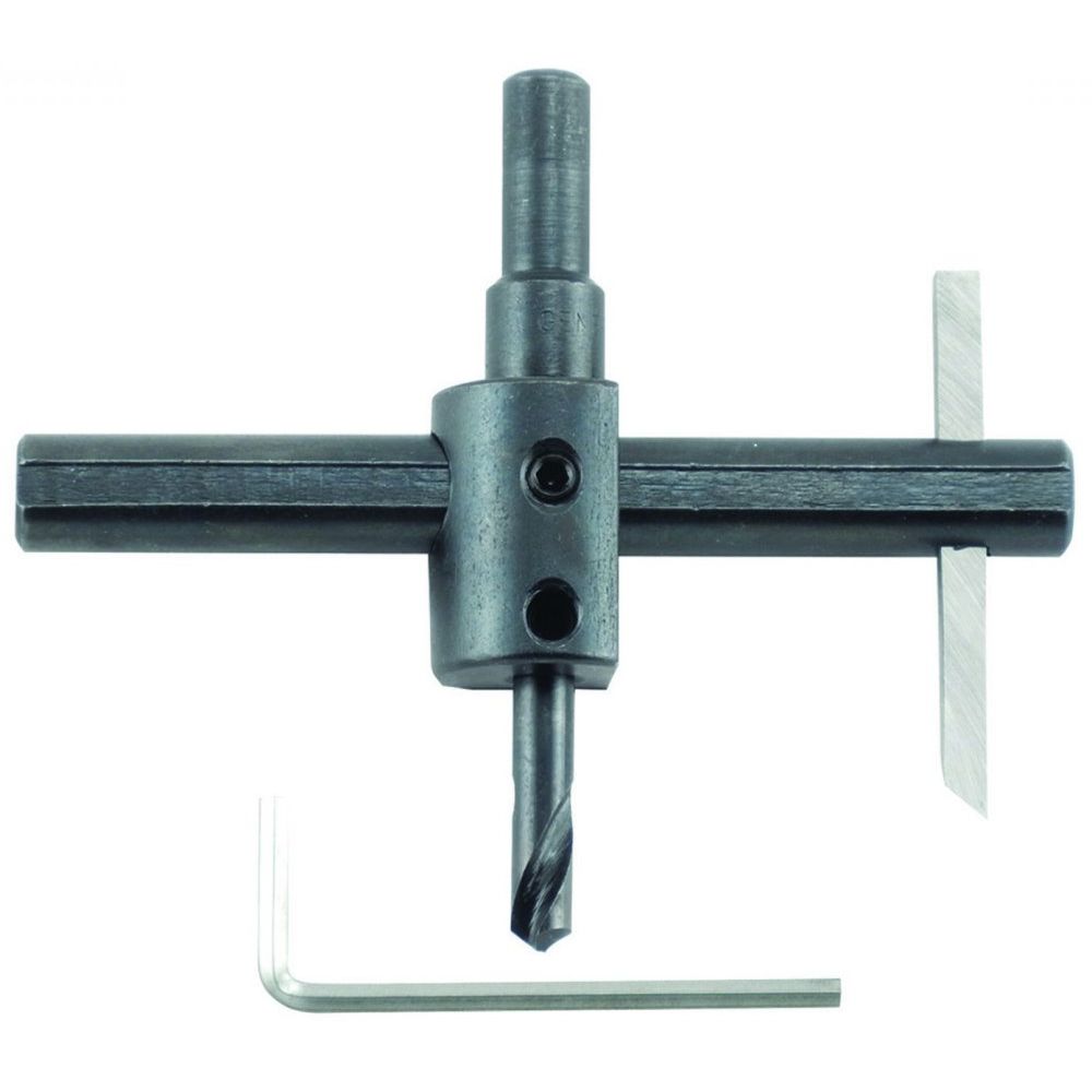 General Tools 5B  Heavy Duty Adjustable Circle Cutter, 3/8-Inch (10mm) Shaft, Cuts 1 in to 6 in Diameter Hole (21009)