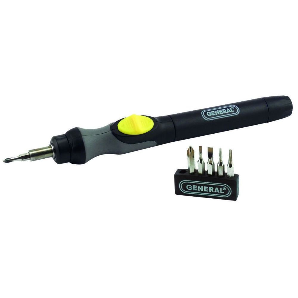General Tools 500  Cordless Power Screwdriver with 6 Bits and Quick Change Chuck (02132)