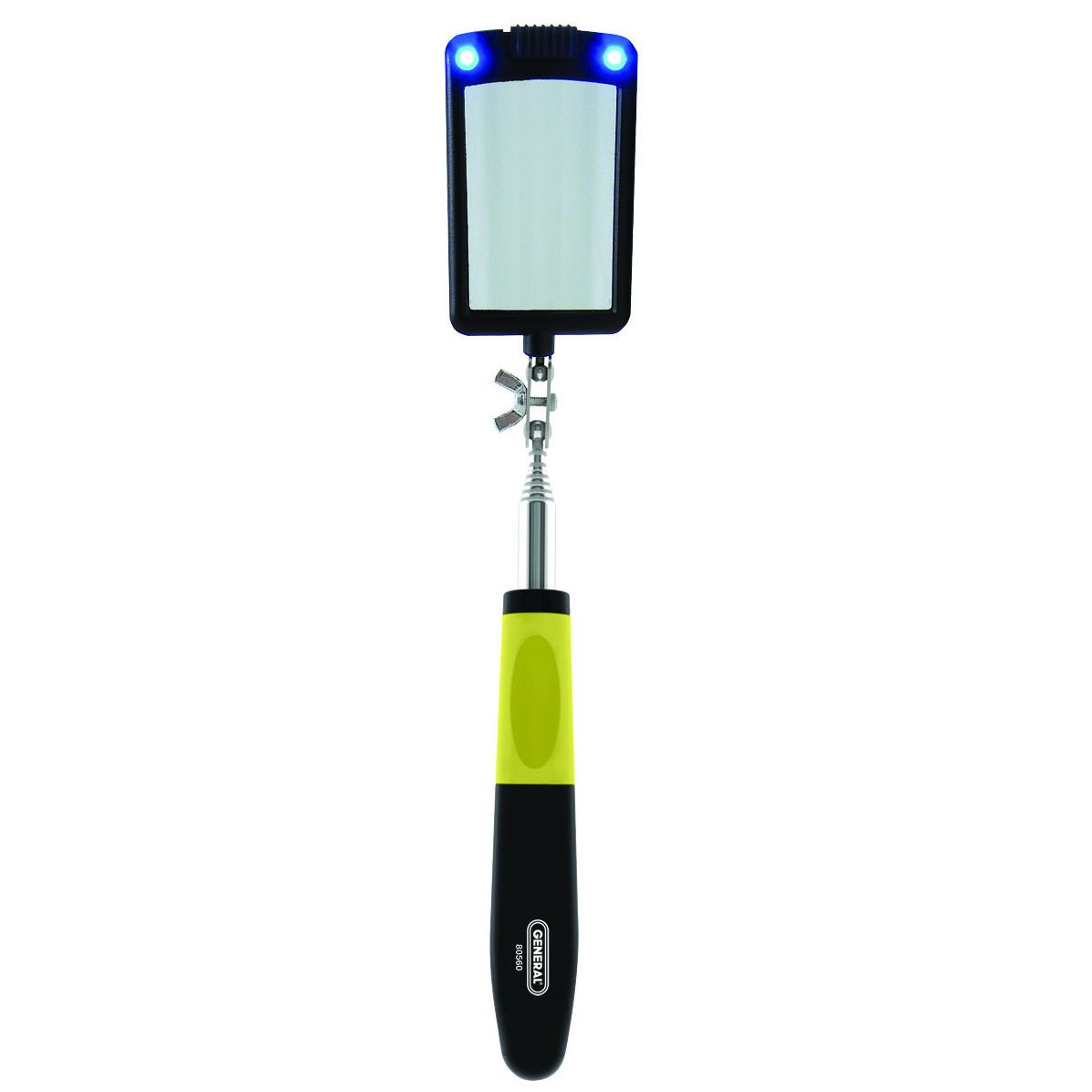 General Tools 80560  Telescoping Lighted 2" x 3" Glass Inspection Mirror (02146)