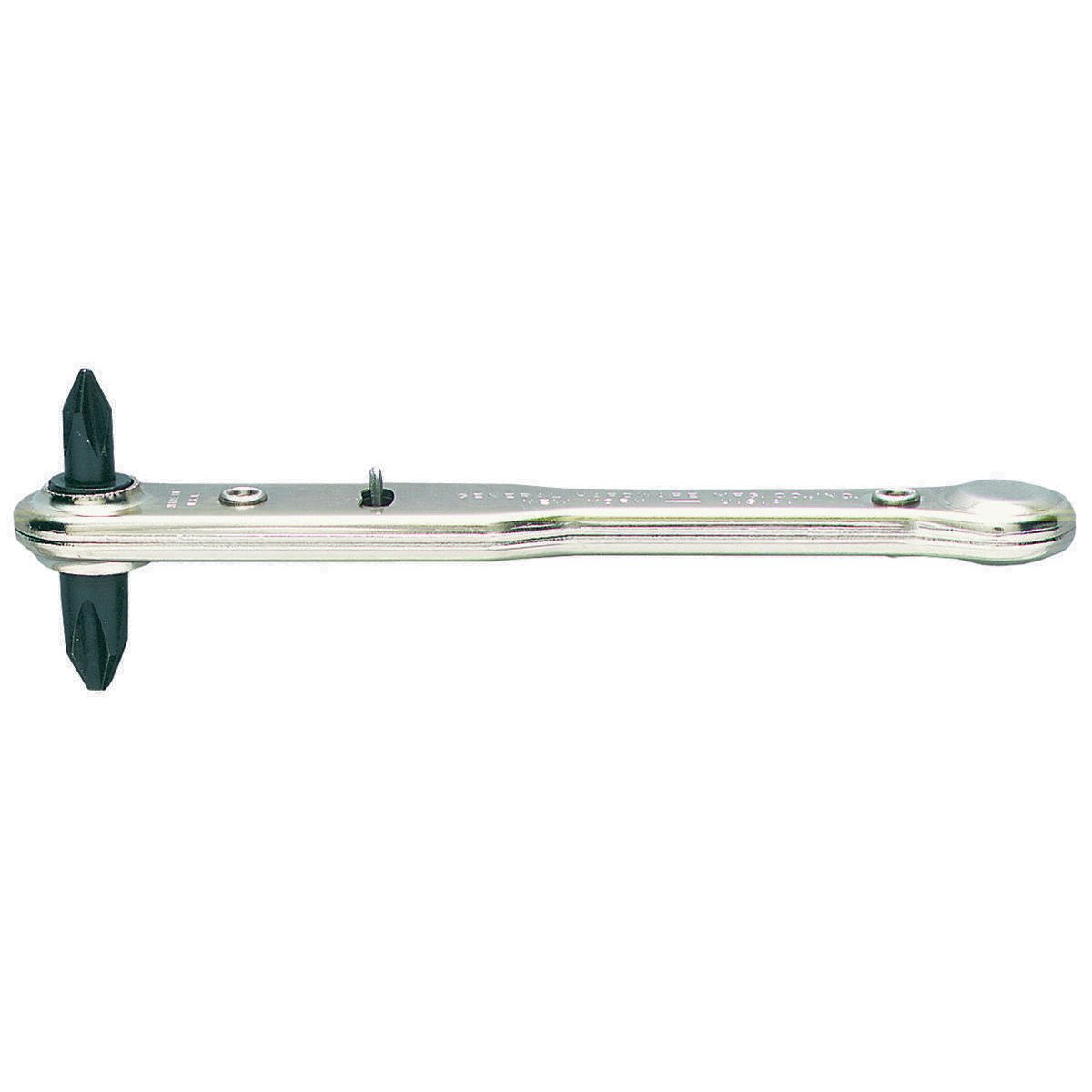 General Tools 807X  Ratcheting Offset Screwdriver with Two Crosspoint Blades (42670)