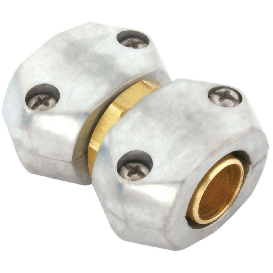 Gilmour 801124-1001  5/8" to 3/4" Hose Repair Mender / Union - Zinc and Brass (01HMZ)