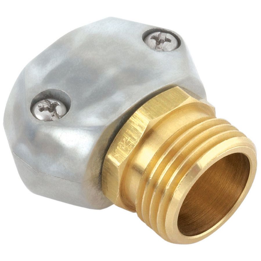 Gilmour 801134-1003  5/8" to 3/4" Hose Repair Male Connector / Coupler End - Zinc and Brass (01MZ)