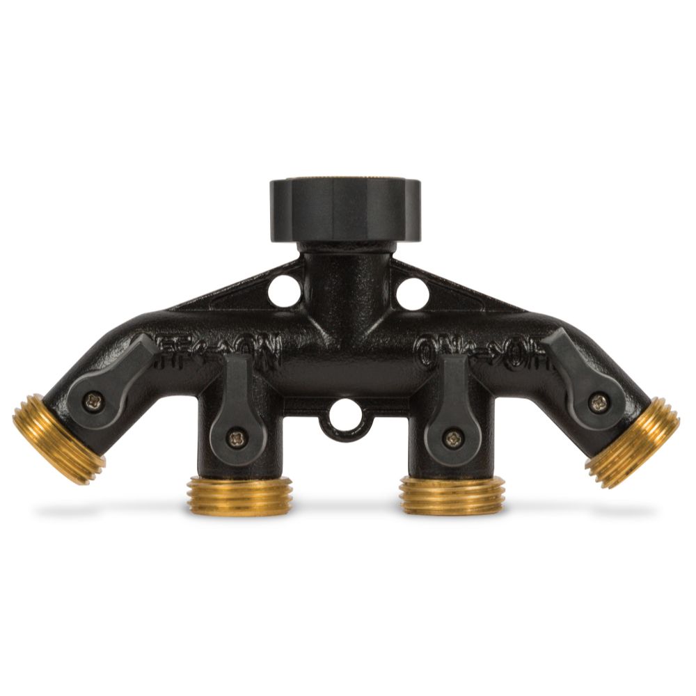 Gilmour 871404-1001  Heavy Duty Shut-off Quad Valve Brass