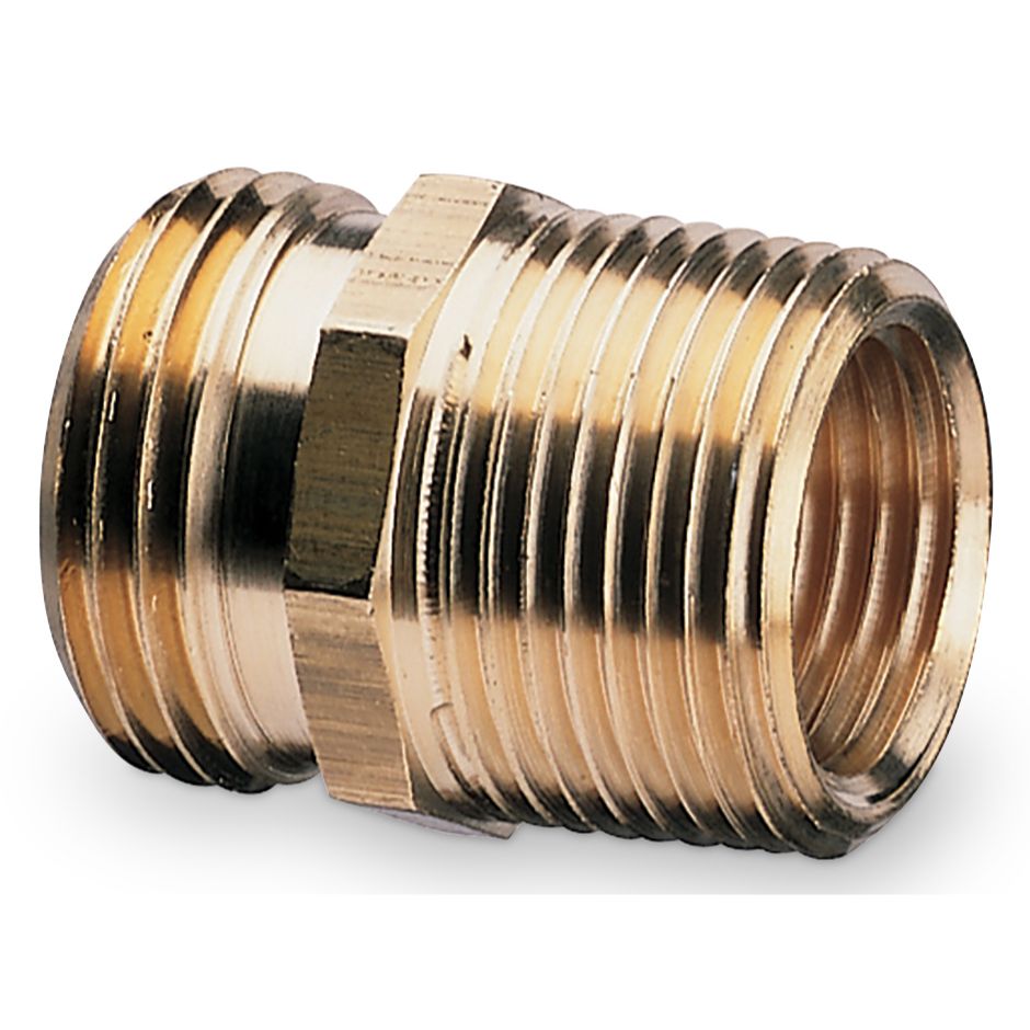 Gilmour 877054-1002 Heavy Duty Model Double Male Connector 3/4 in. NH x 3/4 in. NPT x 1/2 in. NPT (F) Gilmour 877054-1002 Heavy Duty Model Double Male Connector 3/4 in. NH x 3/4 in. NPT x 1/2 in. NPT (F)