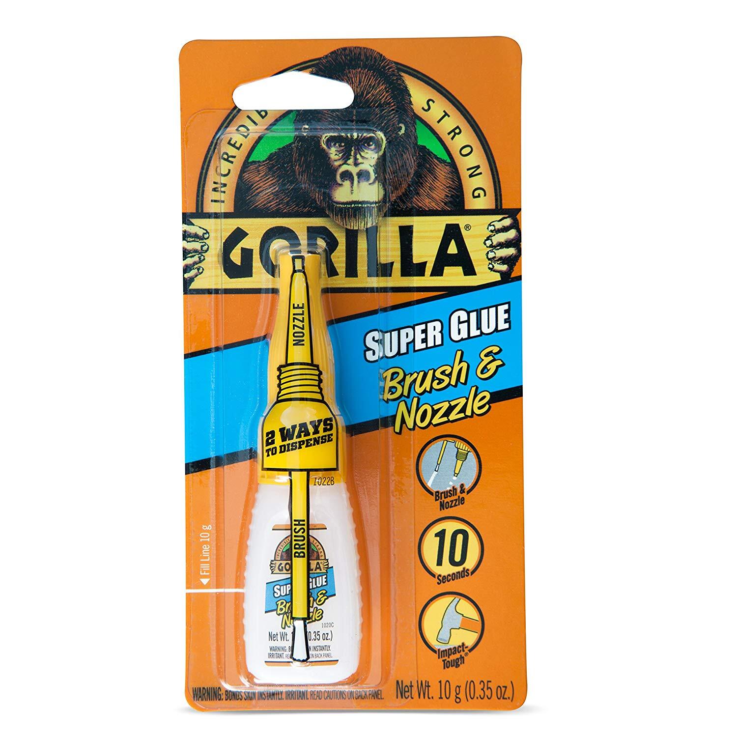 Gorilla Glue 75001-02 Gorilla Super Glue Brush and Nozzle - 10 Gram Gorilla Glue 75001-02 Gorilla Super Glue Brush and Nozzle - 10 Gram
