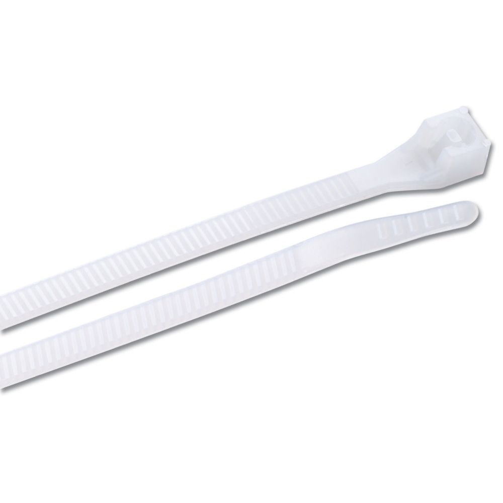 GB Gardner Bender 46-308  8" Double Lock Cable Ties 75-lb Natural White - 100 per Bag