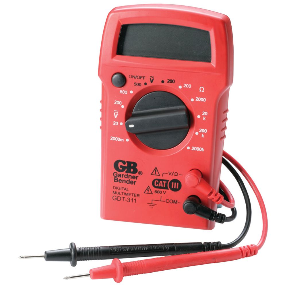 GB Gardner Bender GDT-311 3-Function Digital Multimeter with 11-Ranges - Tests AC/DC Voltage and Resistance GB Gardner Bender GDT-311 3-Function Digital Multimeter with 11-Ranges - Tests AC/DC Voltage and Resistance