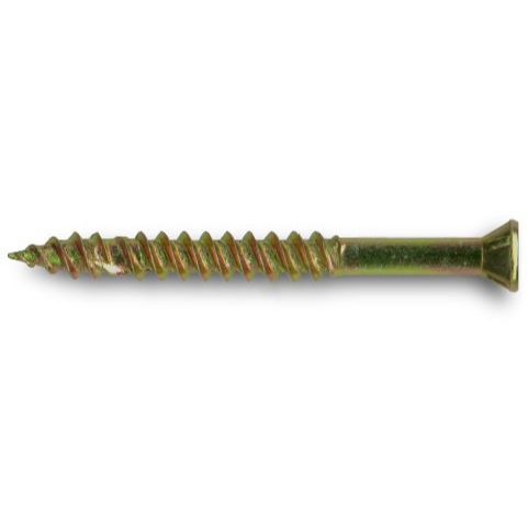Fastap B150TT  #6 x 1-1/2" Trimtite Self Drilling Wood Finishing Screws with Yellow Zinc Finish - Square Drive Head 100 per Package