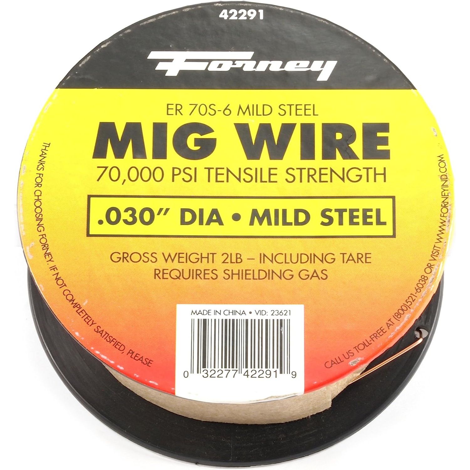 Forney 42291  ER70S-6 MIG Welding Wire Mild Steel .030" x 2 Pound Spool
