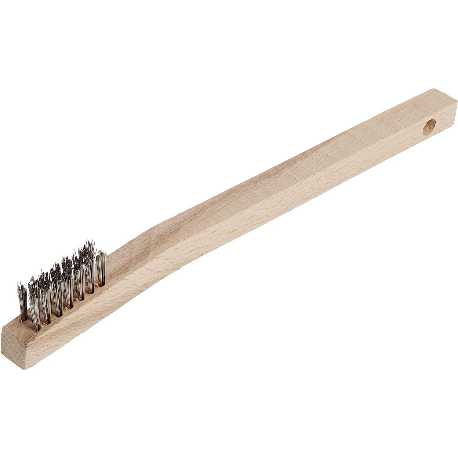 Forney 70506  Stainless Steel Wire Scratch Brush with Wood Handle 7-3/4"