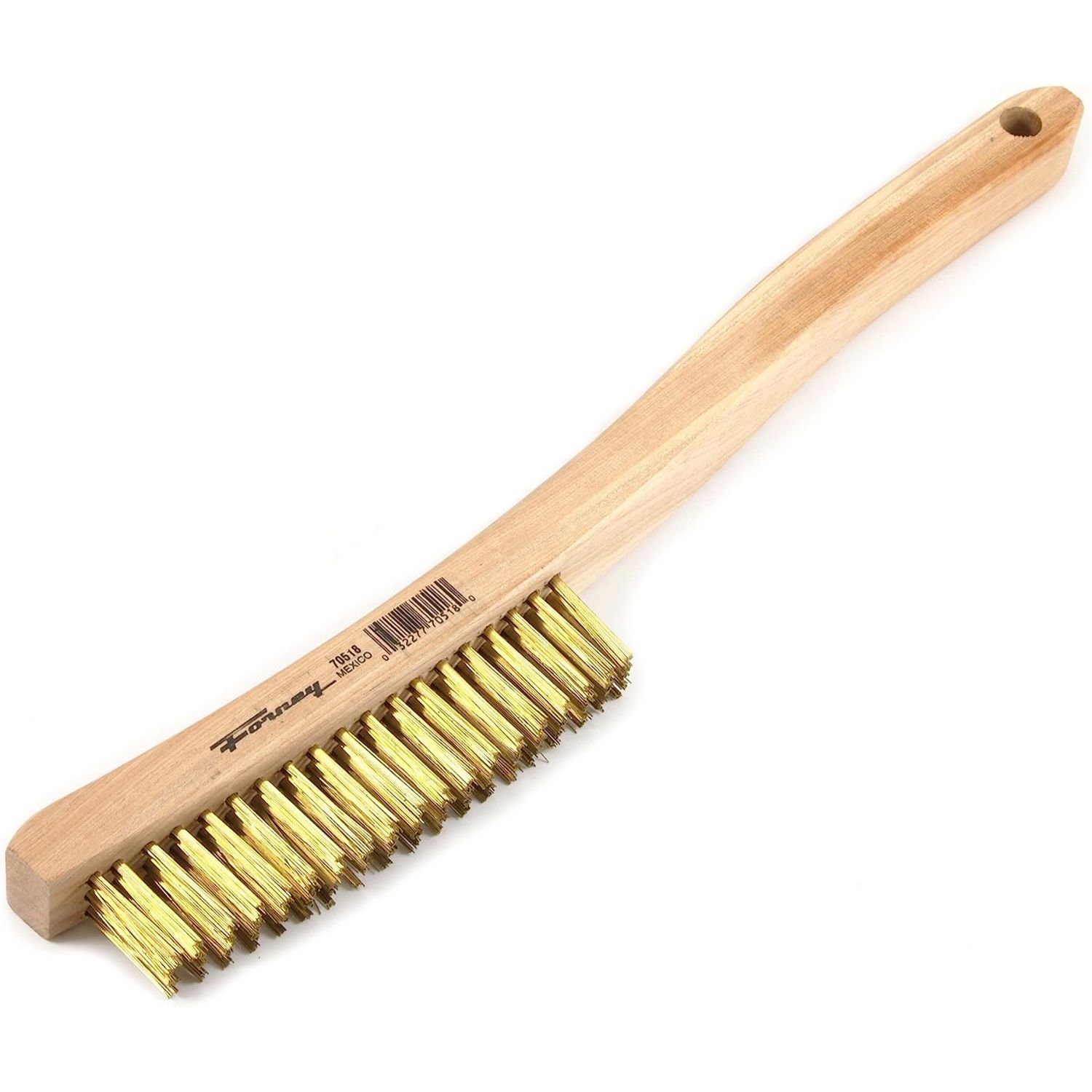 Forney 70518  Wire Scratch Brush-Brass-Curved Wd Hndl 13