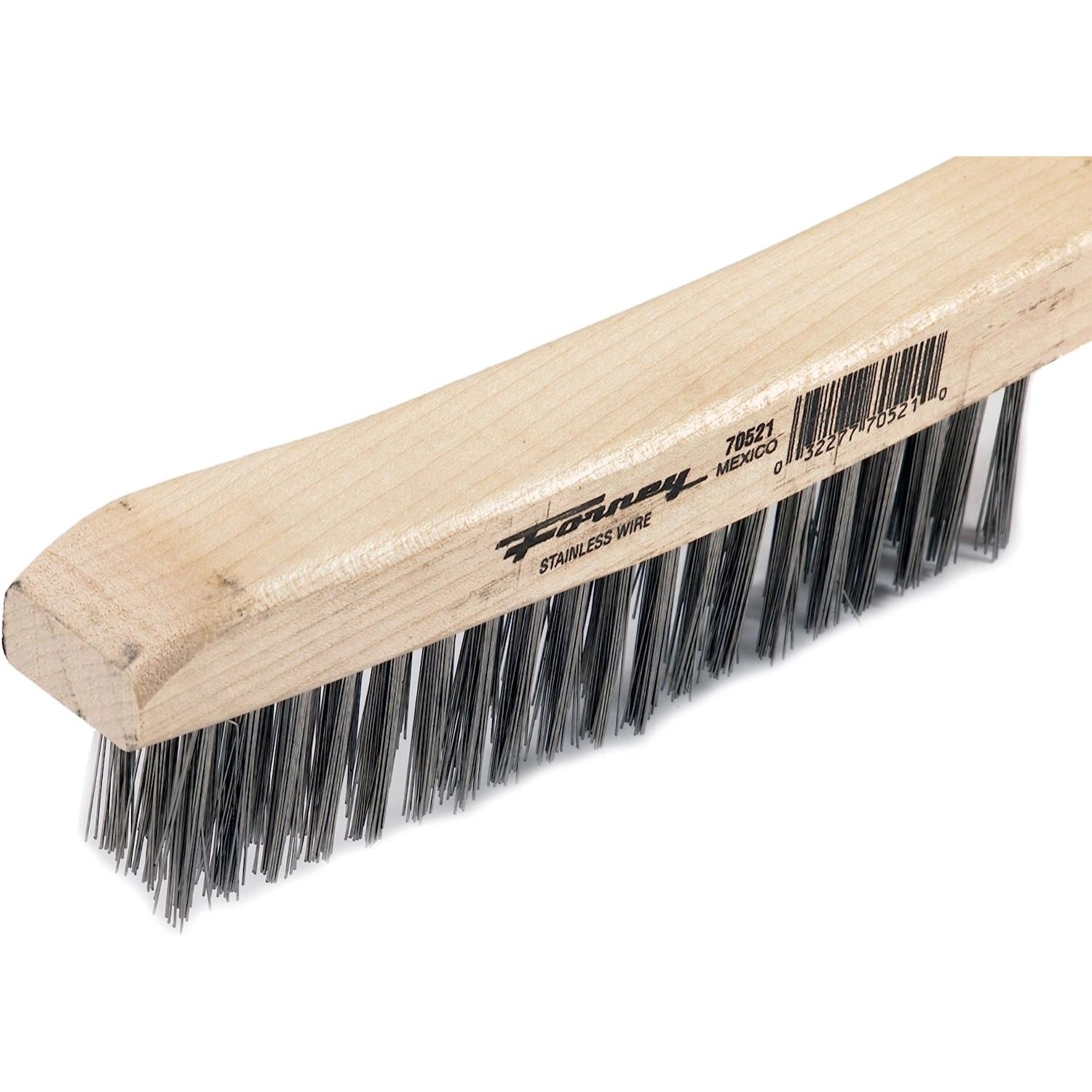Forney 70521  Wire Scratch Brush-Ss-Curved Wd Hndl 13-3/