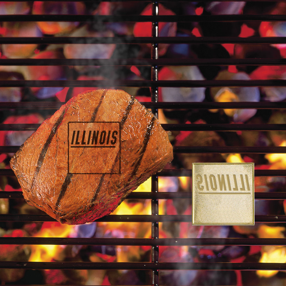 Fanmats 10106  University of Illinois Fighting Illini Fan Brand Barbecue Logo Branding Iron