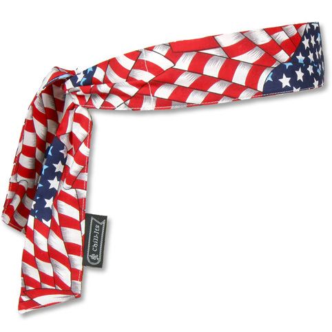 Chill-Its 6700  Evaporative Cooling Bandana - Tie Style - Stars & Stripes Design (12303)