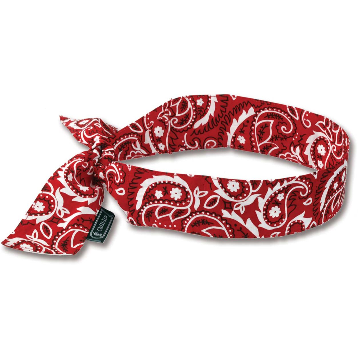Chill-Its 6700  Evaporative Cooling Bandana - Tie Style - Red Western Design (12305)