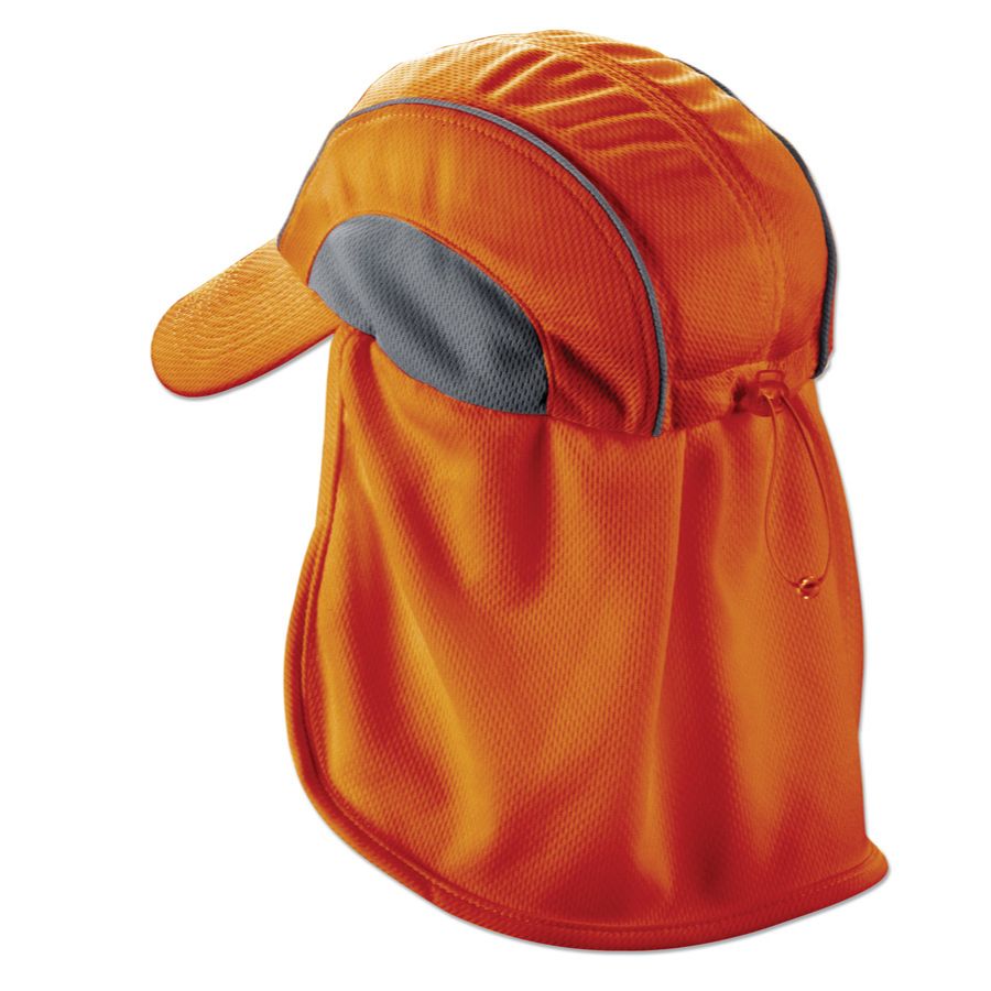Chill-Its 6650  High Performance Hat with Neck Shade - Hi-Vis Orange Design (12521)
