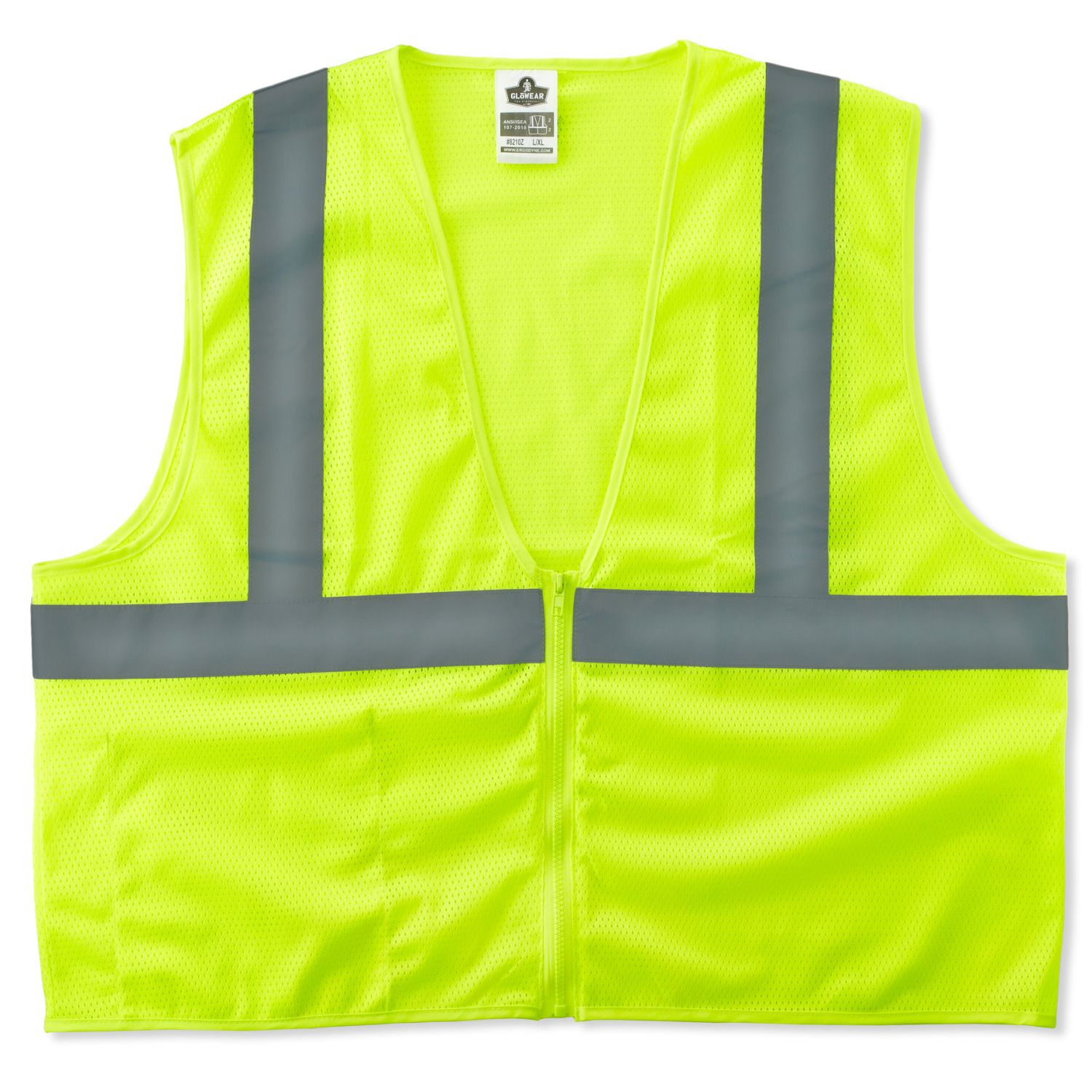 GloWear 8210Z  Class 2 Lime Economy Vest - Large/X-Large (21055)