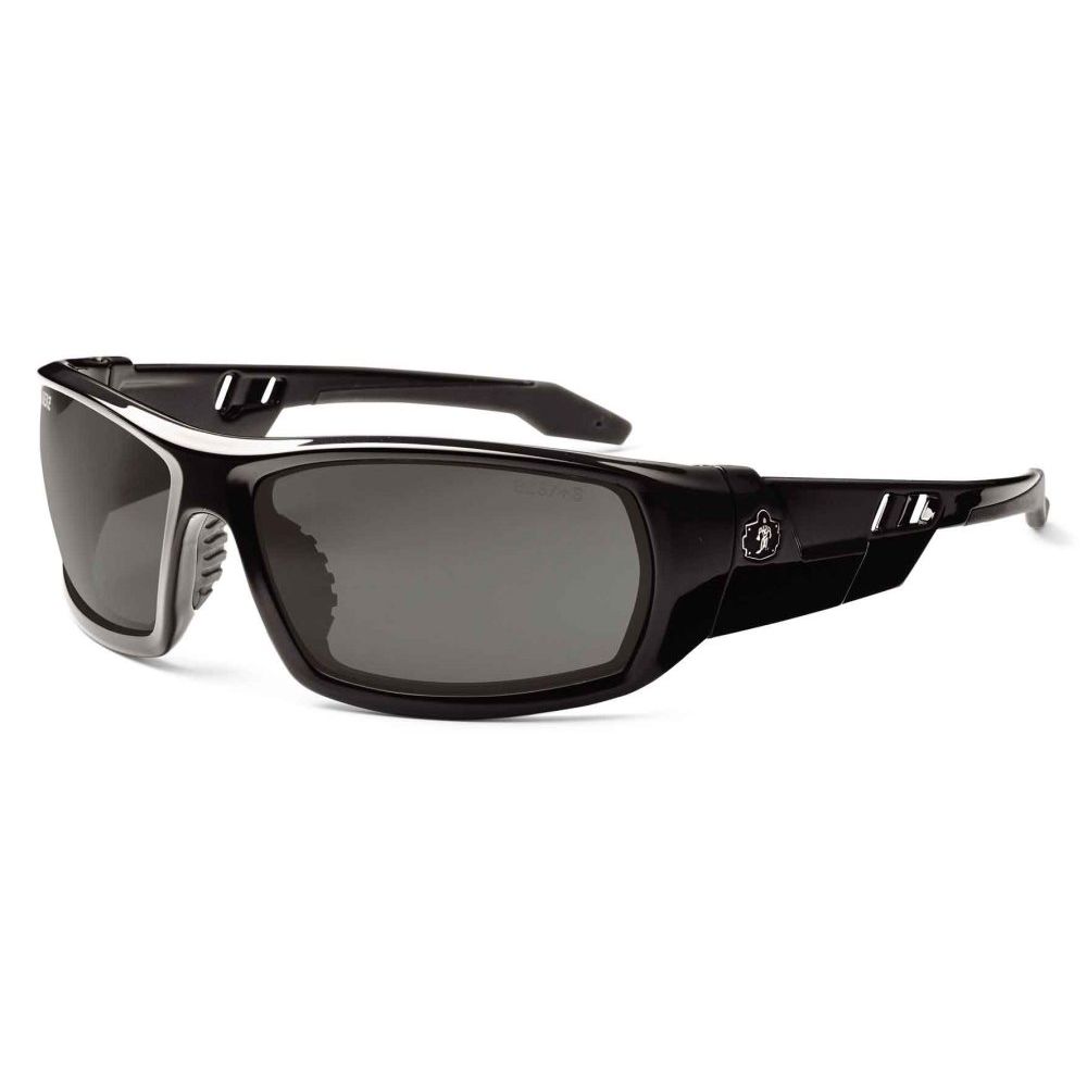 Skullerz 50030E Odin Safety Glasses Black Frame Sunglasses - Smoke Lens