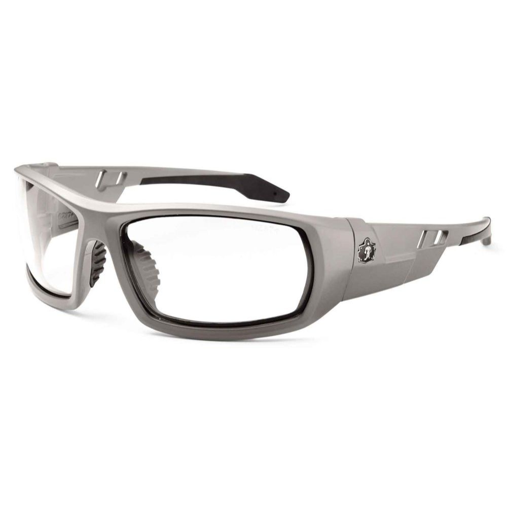 Skullerz 50100E Odin Safety Glasses Matte Gray Frame Sunglasses - Clear Lens