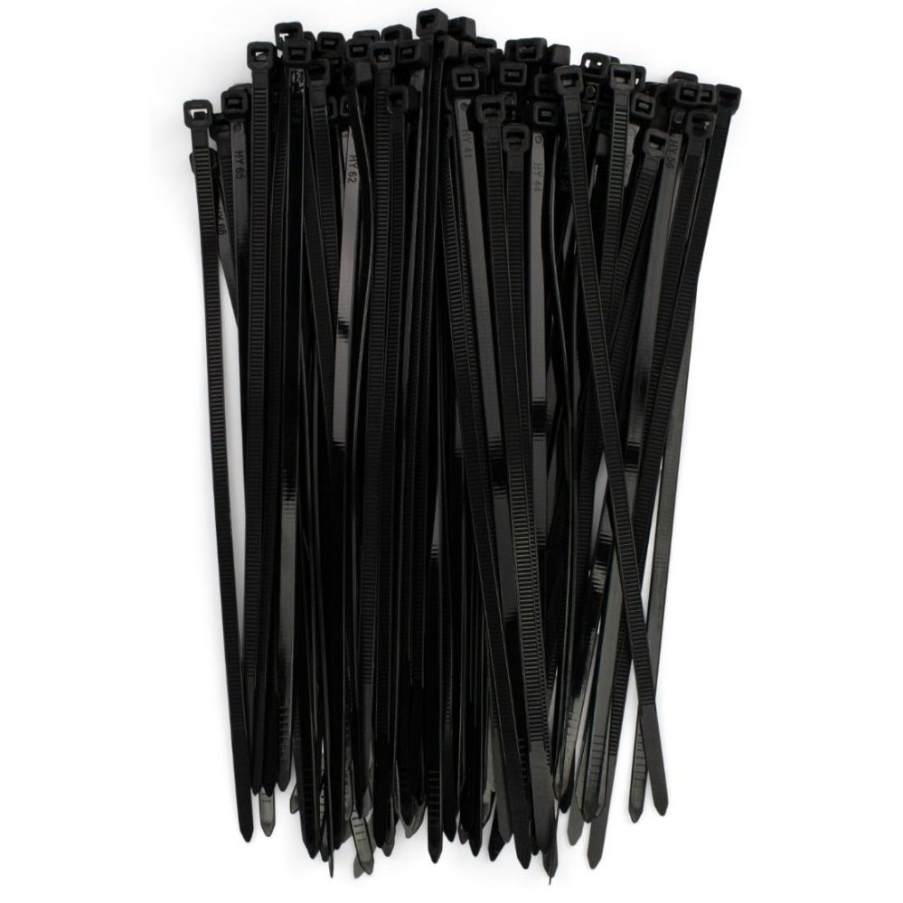 Enkay 7085  8" Black Nylon Cable Ties 50# Strength - 100 per Package