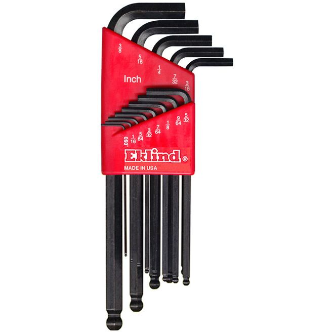 Eklind 13213  13 Piece Ball Tip Long Series L-Type SAE Hex Key Set (0.05" to 3/8")