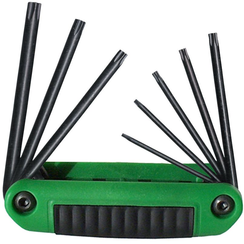 Eklind 25581 8 Piece Ergo-Fold Torx Fold-Up Hex Key Set (T8 to T40) Eklind 25581 8 Piece Ergo-Fold Torx Fold-Up Hex Key Set (T8 to T40)