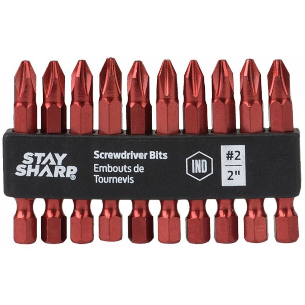 Exchange-A-Blade 75004  Stay Sharp 10-Piece 2" x #2 Philllips Color Coded Industrial Screwdriver Bit Clip