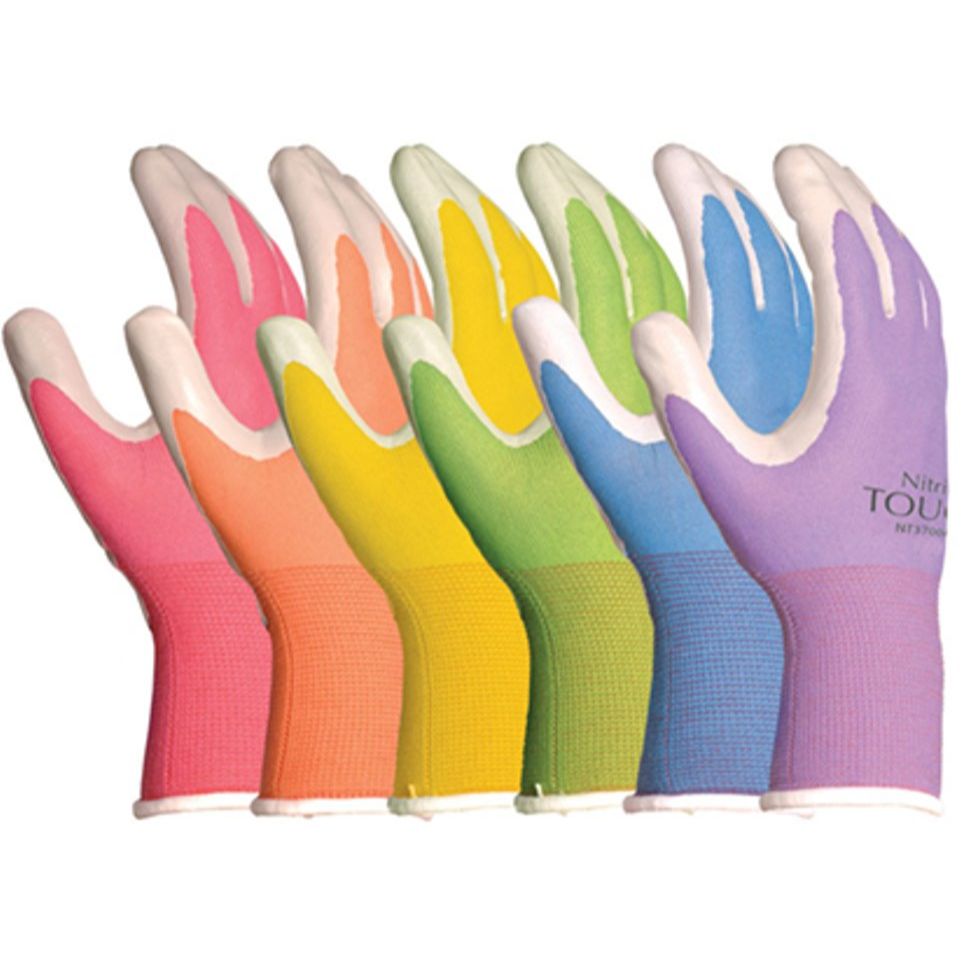 Bellingham NT3700AC  Nitrile Touch Garden Glove With Nylon Liner (Assorted Colors) - Small