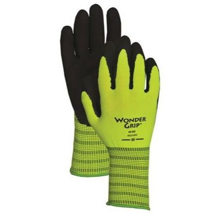 Wonder Grip WG310HV  Extra-Grip High Visibility Latex Palm Gloves - Medium