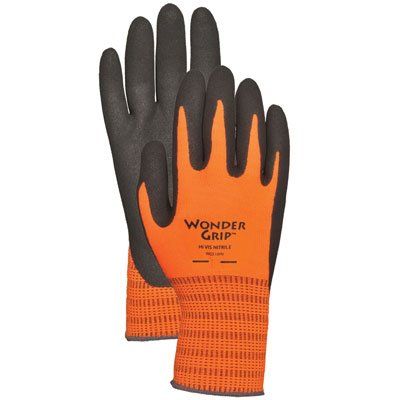 Wonder Grip WG510HV Extra-Tough High Visibility Nitrile Palm Gloves - Large Wonder Grip WG510HV Extra-Tough High Visibility Nitrile Palm Gloves - Large