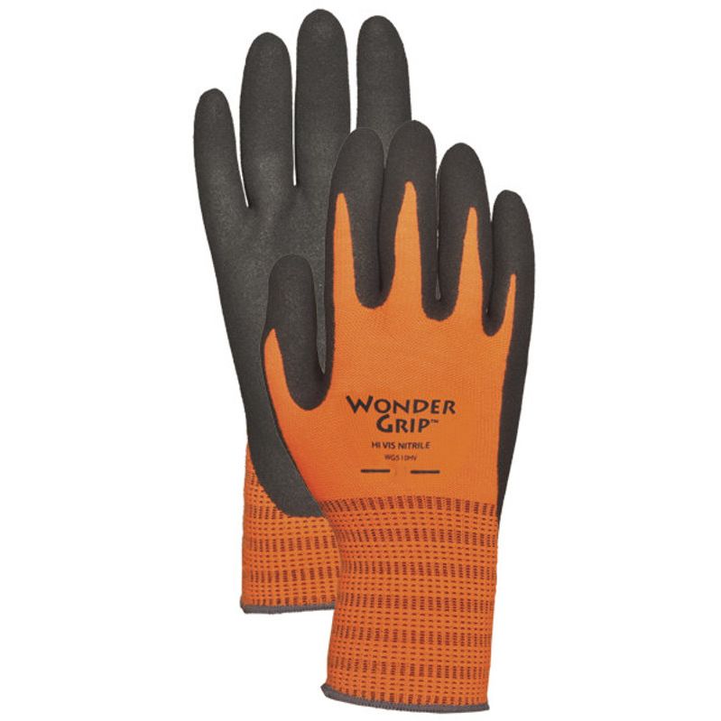 Wonder Grip WG510HV Extra-Tough High Visibility Nitrile Palm Gloves - Small Wonder Grip WG510HV Extra-Tough High Visibility Nitrile Palm Gloves - Small