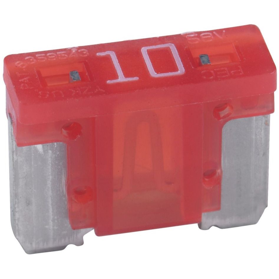 Bussmann BP/ATM-10LP-RP  Red ATM Low-Profile 10 Amp Fast-Acting Automotive Mini Blade Fuses - 5 per Card