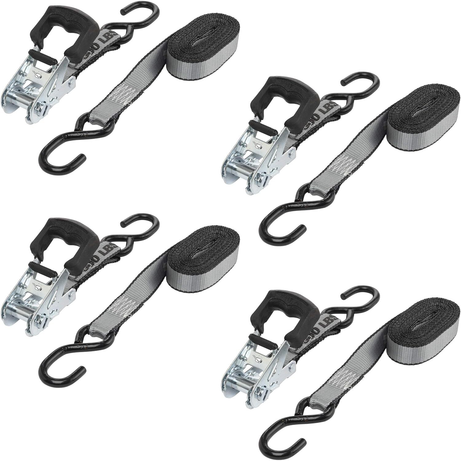 Keeper 05503 1-1/4" x 14' High Tension Ratchet Tie-Down Straps with Vinyl Coated S-Hooks - 4 Straps per Package Keeper 05503 1-1/4" x 14' High Tension Ratchet Tie-Down Straps with Vinyl Coated S-Hooks - 4 Straps per Package