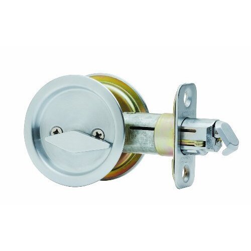 National S849-125  Round Pocket Door Latch - Satin Nickel