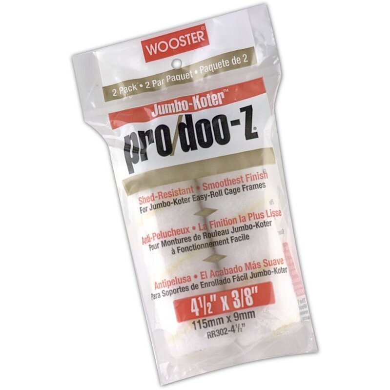 Wooster RR302-4-1/2 Pro/Doo-Z 4-1/2" Jumbo-Koter Roller Cover with 3/8" Nap - 2 per Package Wooster RR302-4-1/2 Pro/Doo-Z 4-1/2" Jumbo-Koter Roller Cover with 3/8" Nap - 2 per Package