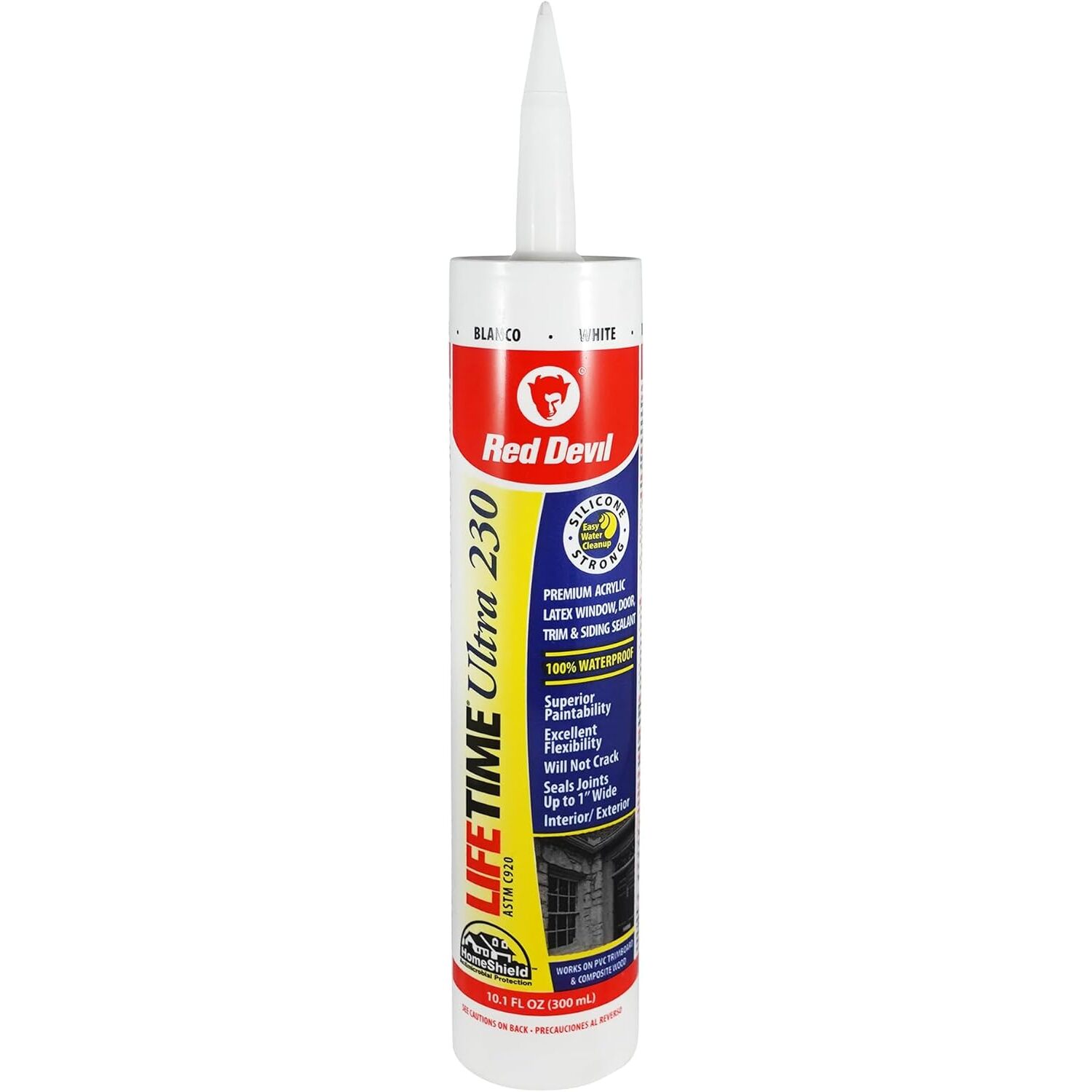 Red Devil 0770  Lifetime Ultra 230 Premium Elastomeric Acrylic Latex Sealant 10.1 FL. OZ. Cartridge White