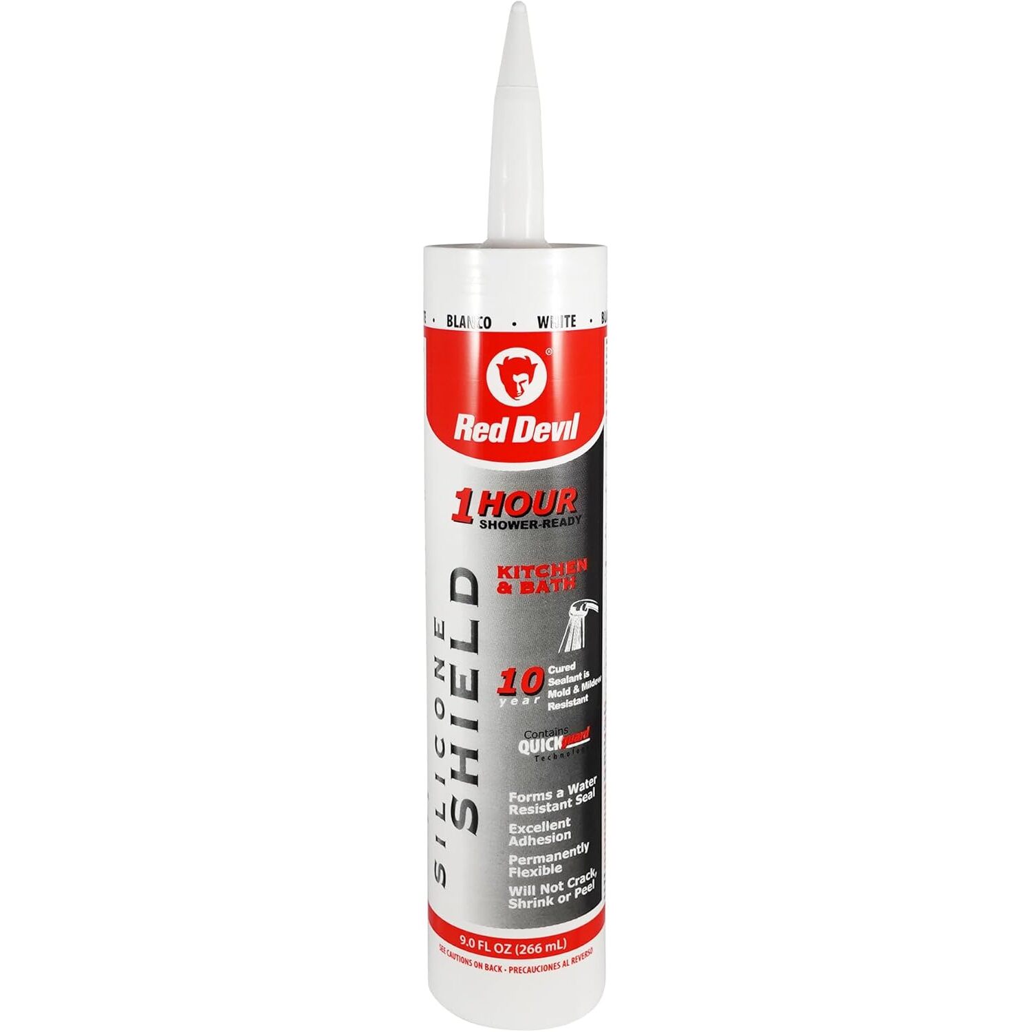 Red Devil 0816KB Silicone Shield Kitchen & Bath Sealant 9.0 FL. OZ Cartridge White Red Devil 0816KB Silicone Shield Kitchen & Bath Sealant 9.0 FL. OZ Cartridge White