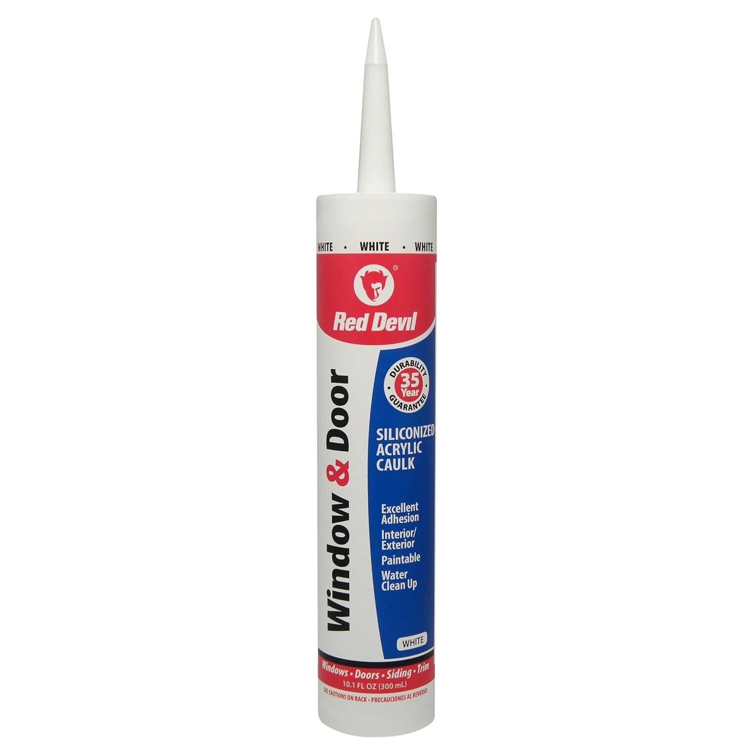 Red Devil 0846 Window & Door Siliconized Acrylic Caulk 10.1 FL. OZ. Cartridge White Red Devil 0846 Window & Door Siliconized Acrylic Caulk 10.1 FL. OZ. Cartridge White