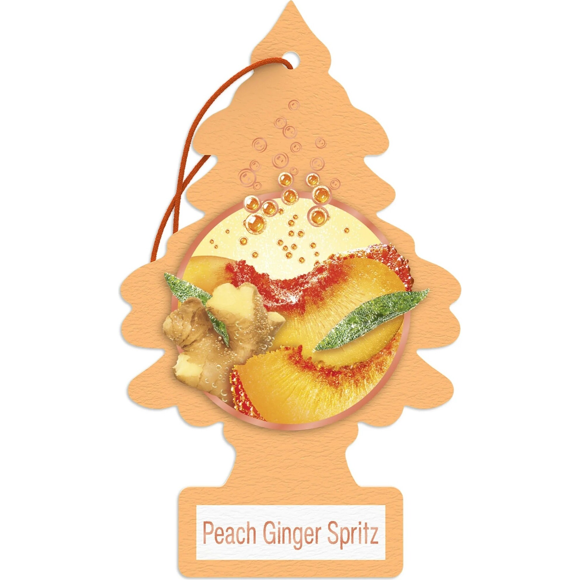 Little Trees U1P17344  Car Air Freshener Peach Ginger Spritz Scent - Single Tree per Package
