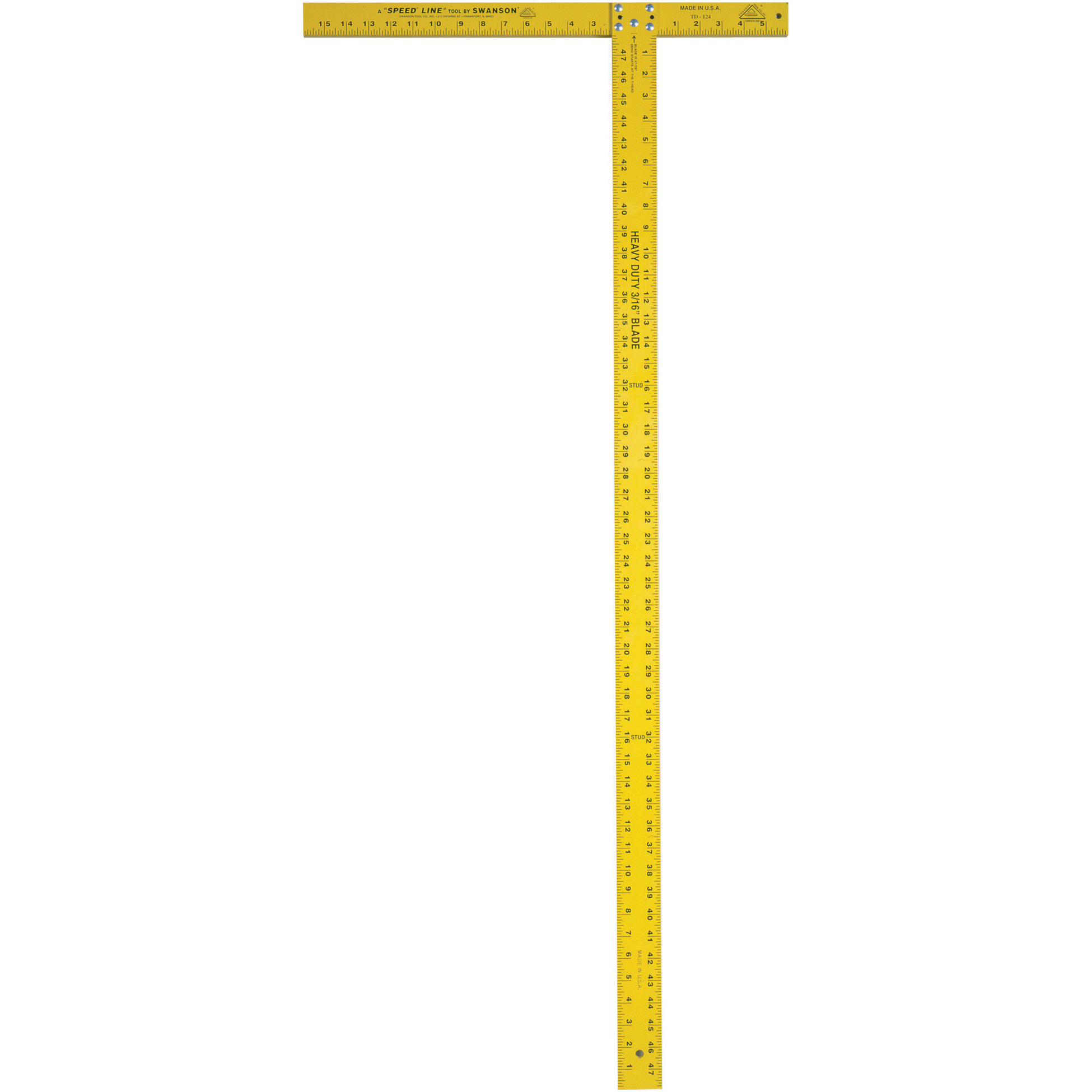 Swanson TD124  47-7/8" Wallboard T-Square Yellow  Alum