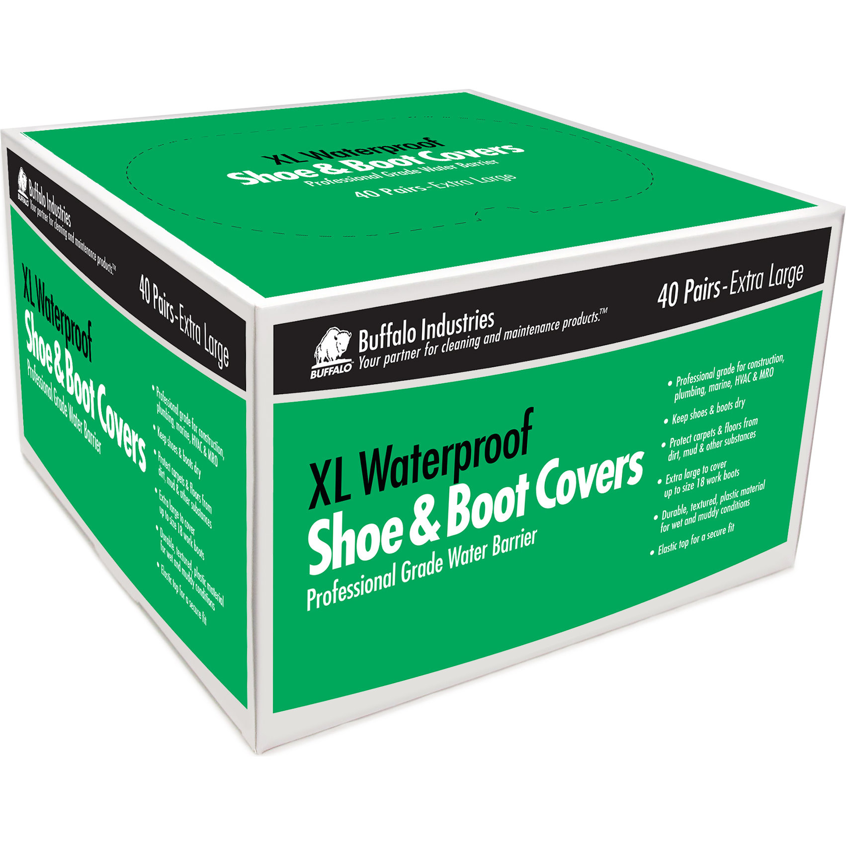 Buffalo 68404  XL Waterproof Shoe and Boot Covers - 40 Pair per Box