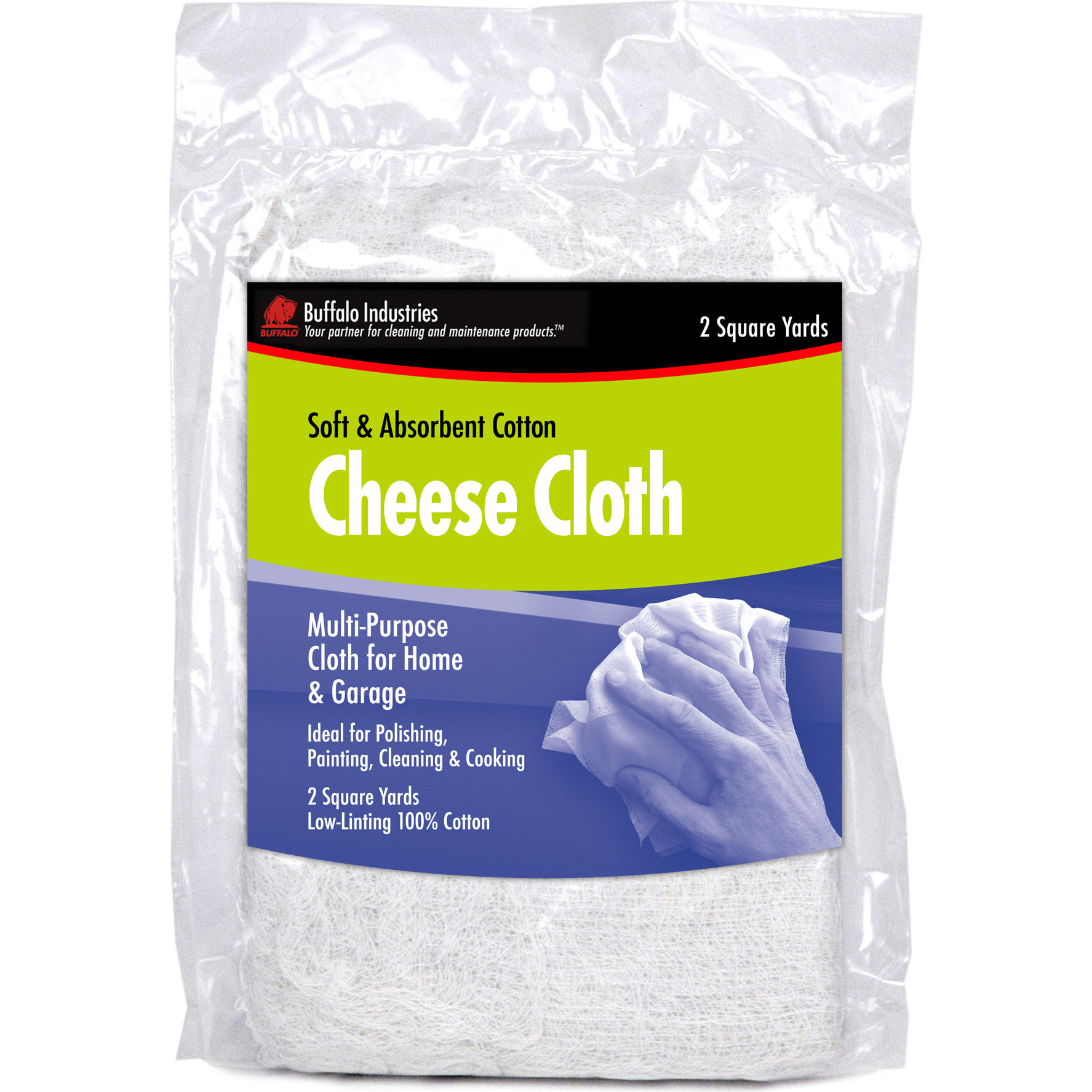 Buffalo 68581  Soft and Absorbent Cotton Cheese Cloth - 2 Square Yards per Bag